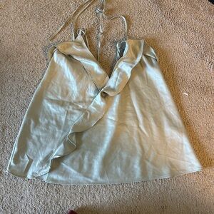 Ruffle Wrap Camisole Top in Light Sage